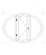 Oval Dreh Fenster 1400x1000mm Weiss Kunstoff