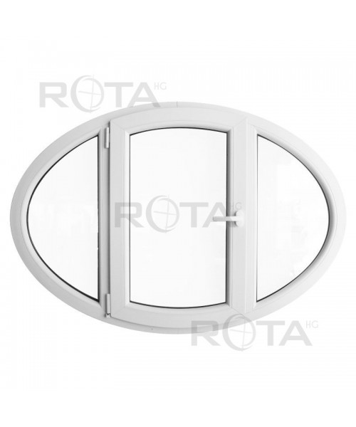 Oval Dreh Fenster 1400x1000mm Weiss Kunstoff