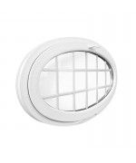 Oval Kipp Fenster 1350x800 mit Sprossen Kunstoff Weiss