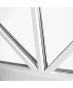 Halbrundfenster Kipp Weiss Kunststoff mit Aufgesetzten Sprossen