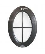 Ovalfenster Kipp Dekorfarbe Kunststoff mit Aufgesetzte Sprossen
