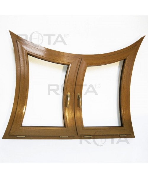 Ungewöhnliche Bogenfenster Golden Oak 2-seitige