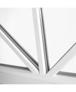 Halbrundfenster Halbkreis Fest Weiss Kunststoff mit Aufgesetzten Sprossen