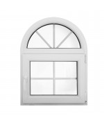 Bogen Dreh-Kipp Fenster 700x900 Weiss Kunststoff mit Sprossen v2