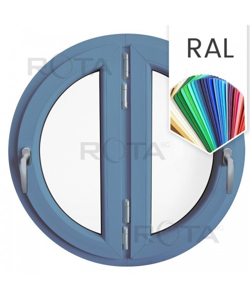 Rundfenster Doppel Dreh RAL Farben lackiert Kunststoff