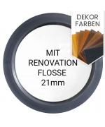 Rundfenster Fest Dekorfarbe Kunststoff mit Renovation Flosse 21 mm
