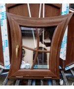 Bogen Sonderfenster Kipp 800x800 Nussbaum Kunststoff