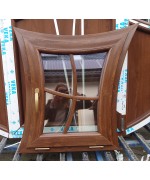 Bogen Sonderfenster Kipp 800x800 Nussbaum Kunststoff
