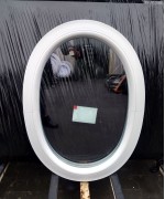 Oval Festfenster 700 x 500 Kunststoff Weiss