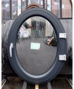 Oval Drehfenster 700 x 900 Kunststoff RAL 7016