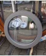 Rundfenster Fest 600 mm Kunststoff RAL 7037 Staubgrau