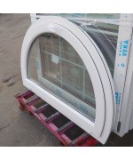 Bogenfenster Kipp 1250 x 800 Kunststoff Weiss mit Renovation Flosse 21mm