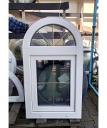 Bogenfenster Dreh 570 x 1000 Kunststoff Weiss mit Sprossen