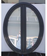 Oval Fenster 2 Flügel 1200 x 1530 Kunststoff Weiss / Anthrazitgrau